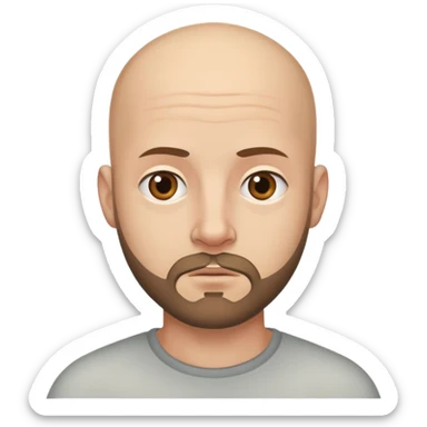 Hombre calvo con barba corta sticker