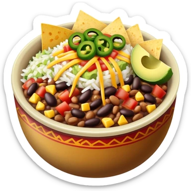 Burrito bowl sticker