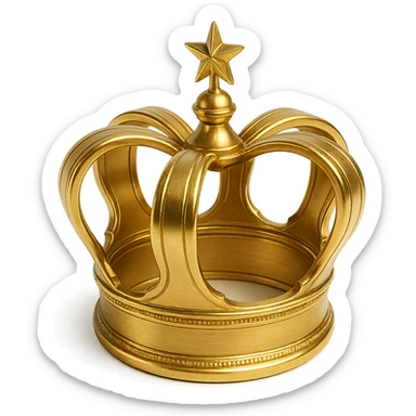 royal crown with a tiny star on top, celebratory and fun, simple cartoon style, thick outline, easy to see when small, perfect for YouTube channel emoji sticker