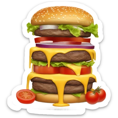 Create a 5 patty beef burger sticker