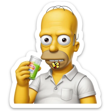 Acid tab Homer Simpson  sticker