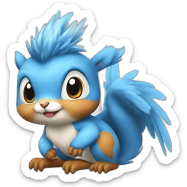 crazy funny stupid Articuno pokemon baby's realistic squirrel sticker