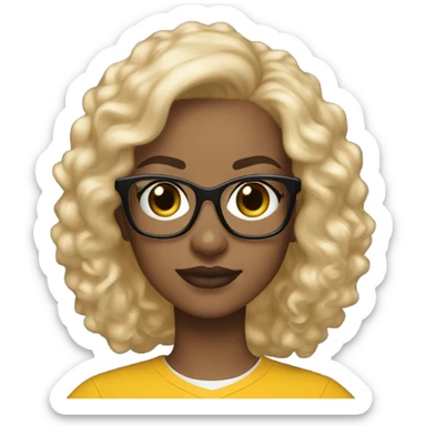 steelers nfl girl blonde light brown light glasses sticker