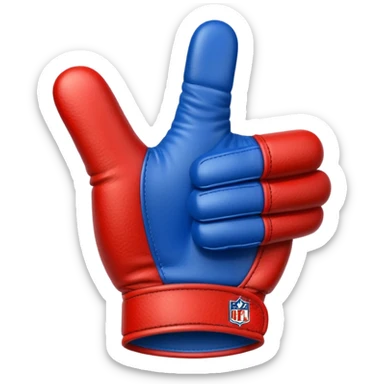  #1 glove nfl thumbs up   in blue (#00A3E0) and red (#F9423A)  sticker