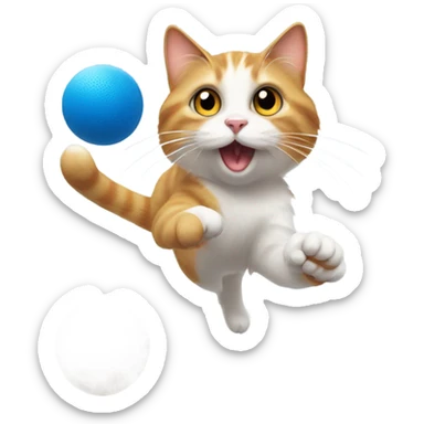 Cat playing ping pong sticker