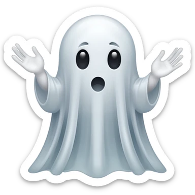A ghost of a font character sticker