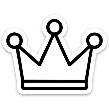 simple and iconic green crown, minimalistic line art sticker