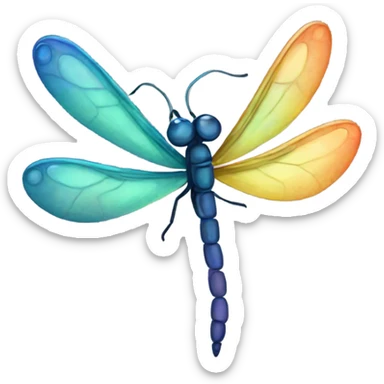 Dragonfly and firefly sticker
