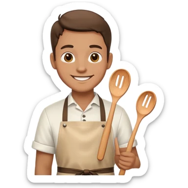 Man with a cooking apron  sticker