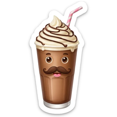 milkshake with mustache sticker