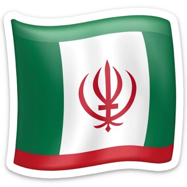 square iranian flag green white and red basic sticker
