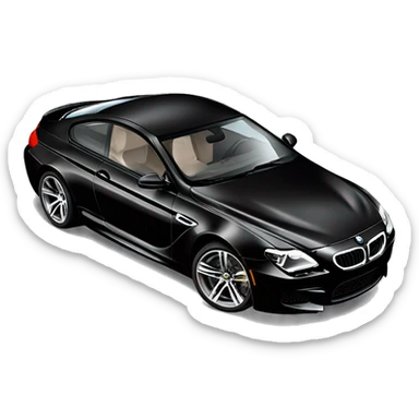  black BMW M6 2024 that crashed sticker