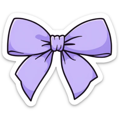 soft lavender ribbon bow with glitter sticker