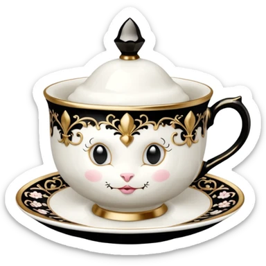 Alice in Wonderland teacup gothic sticker