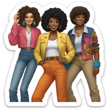 a group of friends from the 1980's sticker