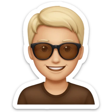 Naughty looking smile with sunglass  I mean  this kind of smile "😊" sticker