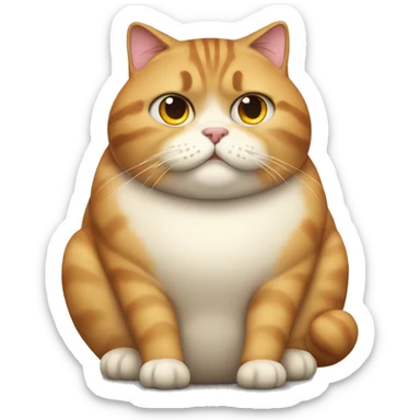 Fat cat sitting raising eyebrow sticker