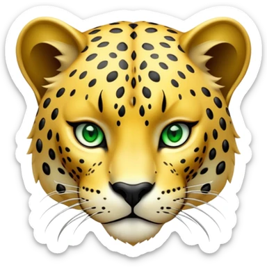cinematic-jaguar-realistic-full-body-stalking-emoji,-sleek-powerful-frame-poised-for-action,-golden-fur-adorned-with-bold-black-rosettes,-head-tilted-dramatically,-piercing-green-eyes-locked-onto-its-prey,-simplified-yet-realistic-focused-features,-highly-detailed,-glowing-with-an-almost-sarcastic-glow sticker