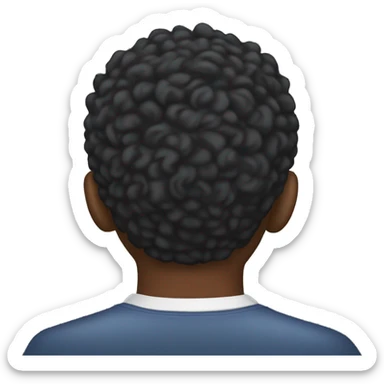 Back of head African Male Short afro sticker
