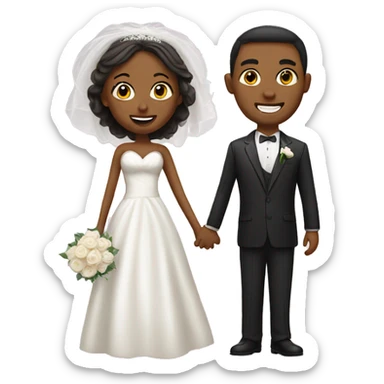 An emoji of bride and groom  sticker