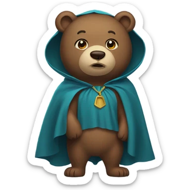Bear wearing a cape sticker