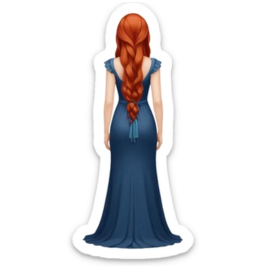 long redhead hair woman back sticker