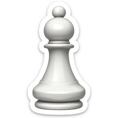 white chess pieces, pawn, white sticker