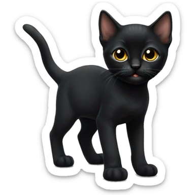 Black Bombay kitten sticker