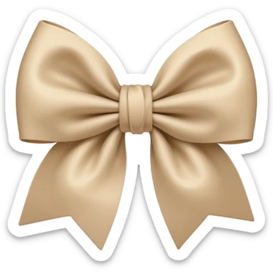 beige bow, soft and simple sticker