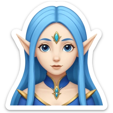 woman elves with blue long hair  sticker