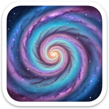 cosmic spiral galaxy with stars and nebula sticker