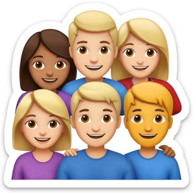 diverse people working together, joyful sticker