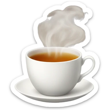 steaming white cup of tea sticker