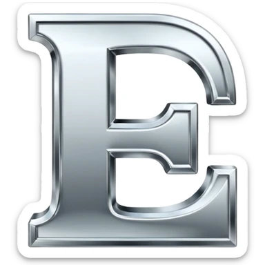 A metallic letter E fancy faunt sticker