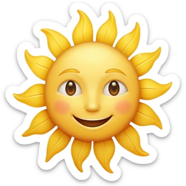 smiling sun with soft rays sticker