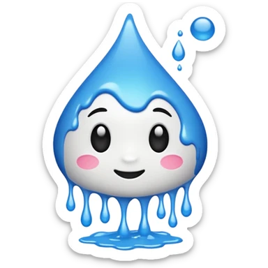 A glossy white paint splash sticker