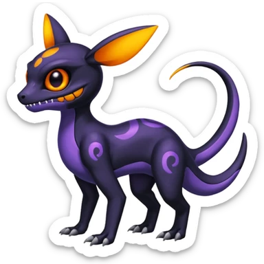 Shiny Duskull-Salandit-Umbreon-Fakémon-hybrid-creature (full body)  sticker