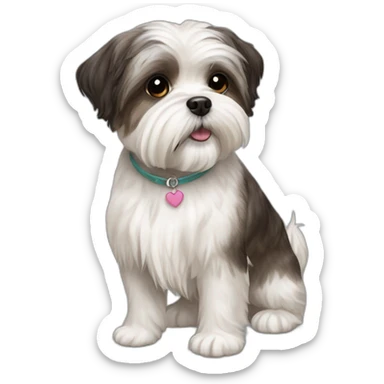 Dog shih tzu westie mix brindle sticker