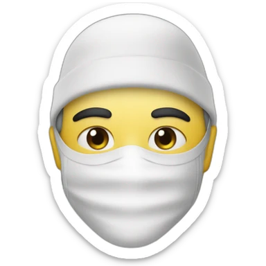 Une personne portant un masque algérien et Lacoste sticker