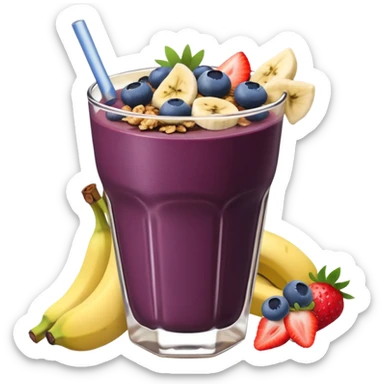 Vaso con açai, que lleve granola plátano arándanos y frutillas sticker
