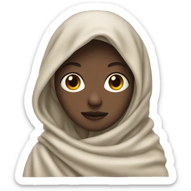 Pale girl brown hair wrapped in blanket  sticker