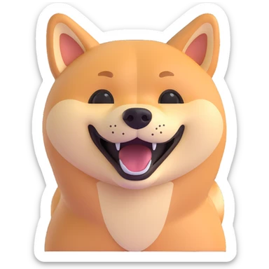 shiba inu, laughing sticker