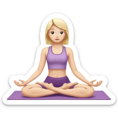 blonde girl doing yoga sticker