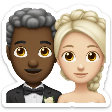 ￼ interracial wedding, white woman, black man sticker