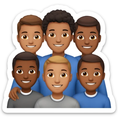  group of young black guy family members chilling  sticker