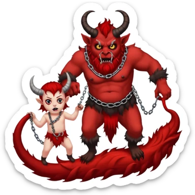 krampus dragging a kid to hell sticker