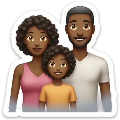 black family 2 kids, mom and dad and 1 boy 1 boy sticker