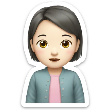 korean baby girl with fair skin, around 4 years old sticker
