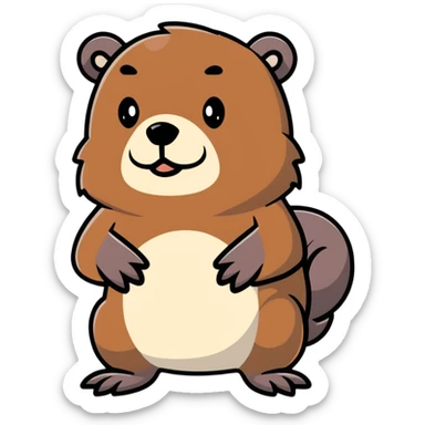 brutal beaver with a black beard sticker
