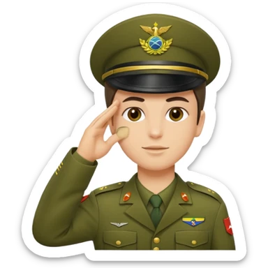 Faça o uniforme do EXÉRCITO BRASILEIRO em um soldado fazendo continência  sticker